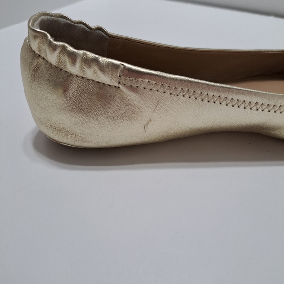 Tory Burch Metallic Gold Ballet Flats Size 7.5 M - Picture 13 of 16